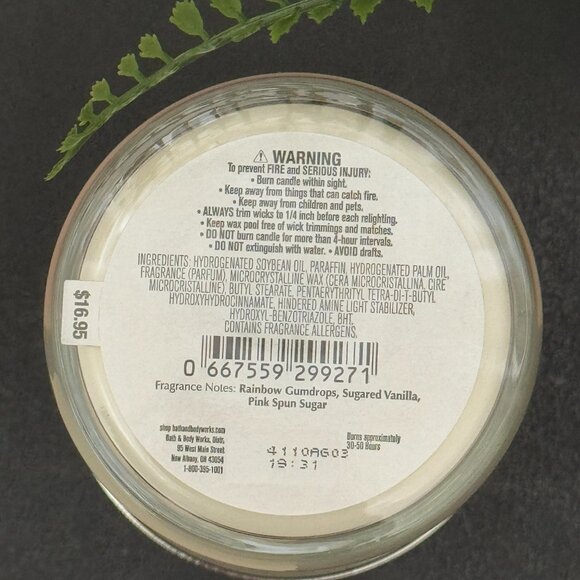 BBW Pink Gumball (Bubblegum) Bath & Body Works Single Wick Candle - Picture 10 of 10